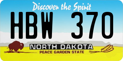 ND license plate HBW370
