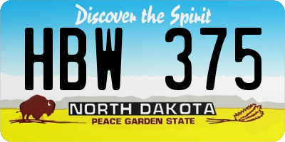 ND license plate HBW375
