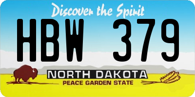 ND license plate HBW379