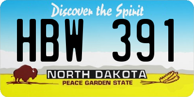 ND license plate HBW391