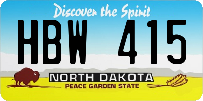 ND license plate HBW415