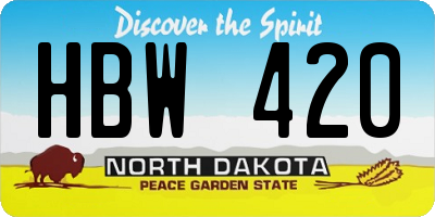 ND license plate HBW420