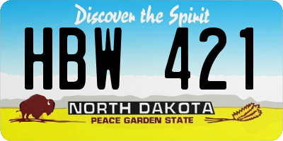 ND license plate HBW421