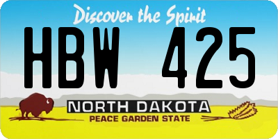 ND license plate HBW425