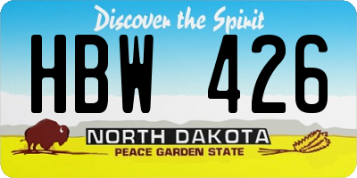 ND license plate HBW426