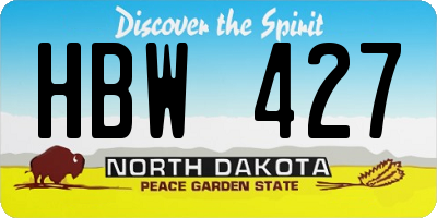 ND license plate HBW427