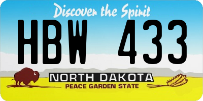 ND license plate HBW433