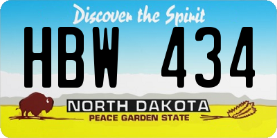 ND license plate HBW434