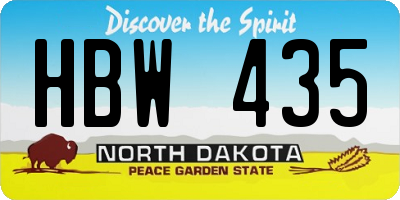 ND license plate HBW435