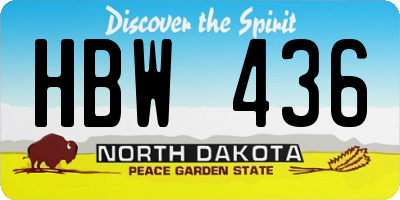 ND license plate HBW436
