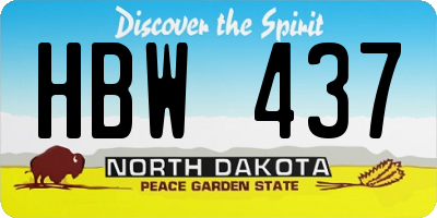 ND license plate HBW437