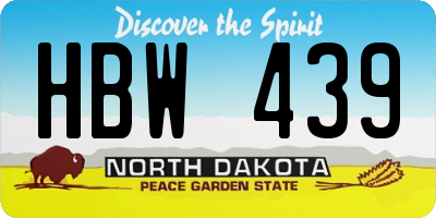 ND license plate HBW439