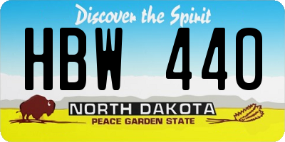 ND license plate HBW440