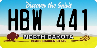 ND license plate HBW441