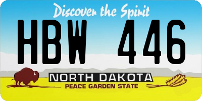 ND license plate HBW446