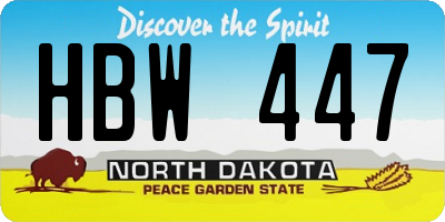 ND license plate HBW447
