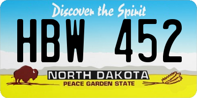 ND license plate HBW452