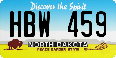 ND license plate HBW459