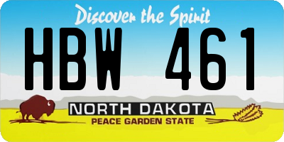 ND license plate HBW461