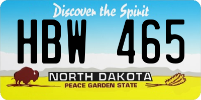 ND license plate HBW465