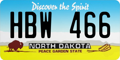 ND license plate HBW466