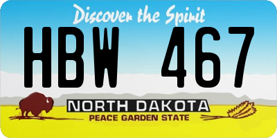 ND license plate HBW467