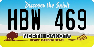 ND license plate HBW469