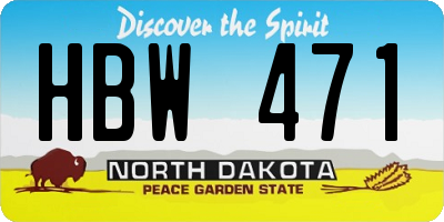 ND license plate HBW471