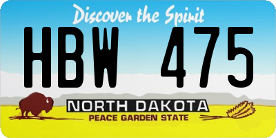 ND license plate HBW475