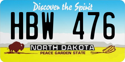 ND license plate HBW476