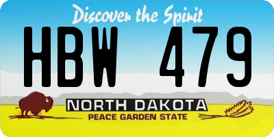 ND license plate HBW479