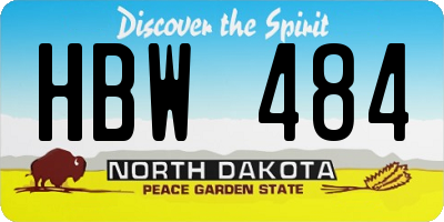 ND license plate HBW484