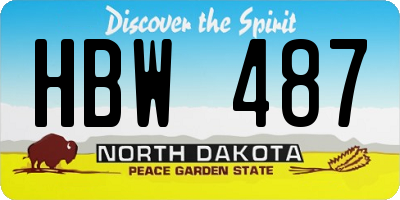 ND license plate HBW487