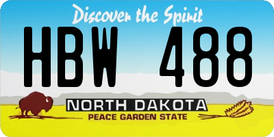 ND license plate HBW488