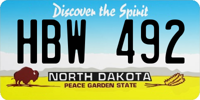 ND license plate HBW492