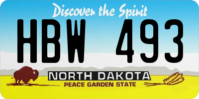 ND license plate HBW493