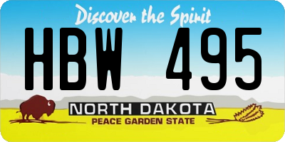 ND license plate HBW495