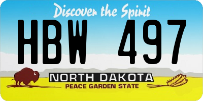 ND license plate HBW497