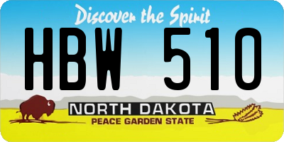 ND license plate HBW510