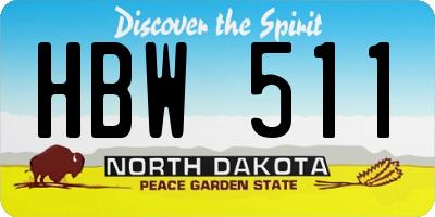 ND license plate HBW511