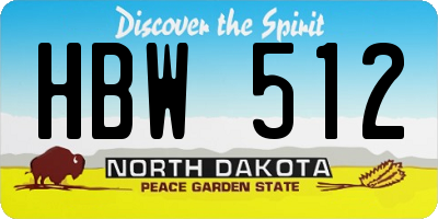 ND license plate HBW512