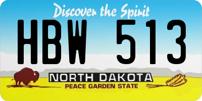 ND license plate HBW513