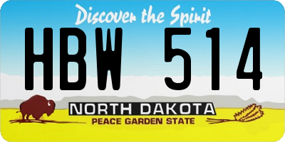 ND license plate HBW514