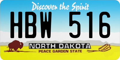 ND license plate HBW516