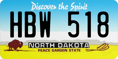 ND license plate HBW518