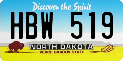 ND license plate HBW519