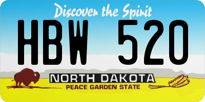ND license plate HBW520