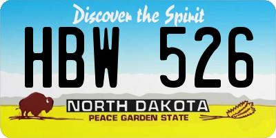 ND license plate HBW526