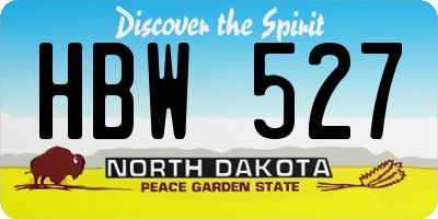 ND license plate HBW527