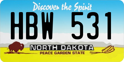 ND license plate HBW531